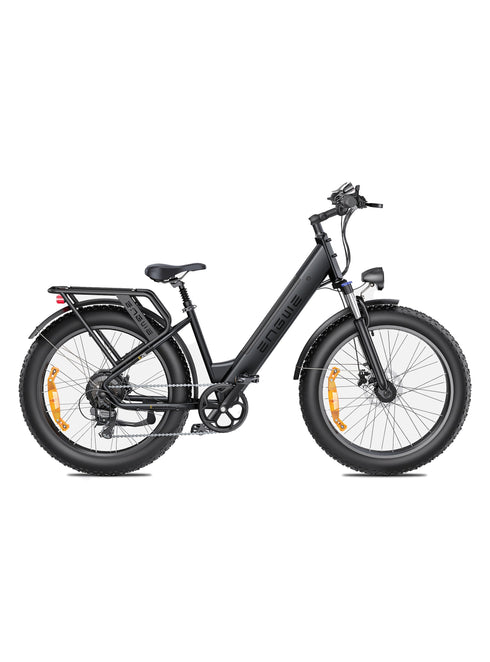 Bicicleta eléctrica con neumáticos anchos y doble suspensión